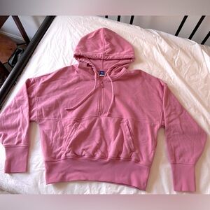 Cropped half-zip hoodie